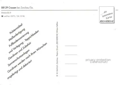 Crossen_Zwickau Raumausstatter Kretz Ladengeschaeft Crossen Zwickau