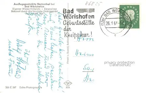 AK / Ansichtskarte Bad_Woerishofen Ausflugsgaststaette Hartenthal Bad_Woerishofen