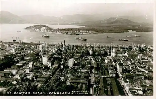 AK / Ansichtskarte Santos_Brazil Fliegeraufnahme 