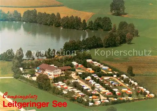 AK / Ansichtskarte Tittmoning_Salzach Campingplatz Leitgeringer See Fliegeraufnahme Tittmoning Salzach