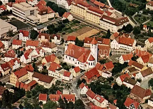 AK / Ansichtskarte Heubach_Wuerttemberg Kath Pfarrkirche St Bernhard Fliegeraufnahme Heubach Wuerttemberg