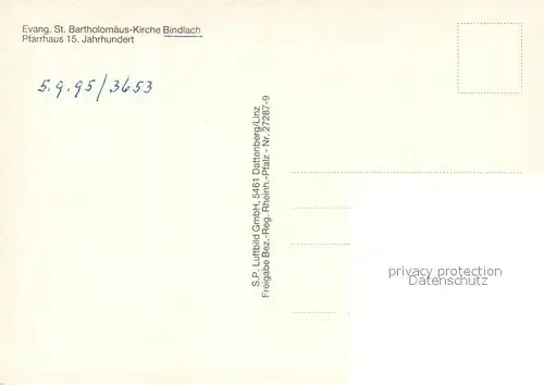 AK / Ansichtskarte Bindlach Ev St Bartholomaeus Kirche Fliegeraufnahme Bindlach