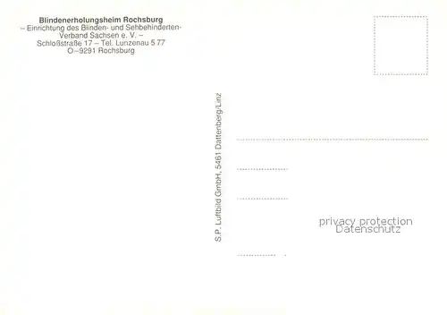 AK / Ansichtskarte Rochsburg Blindenerholungsheim Rochsburg Fliegeraufnahme Rochsburg