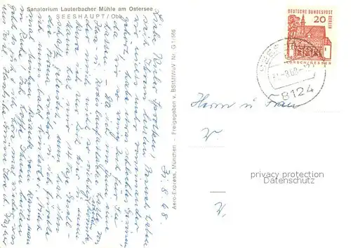 AK / Ansichtskarte Seeshaupt Sanatorium Lauterbacher Muehle am Ostersee Fliegeraufnahme Seeshaupt
