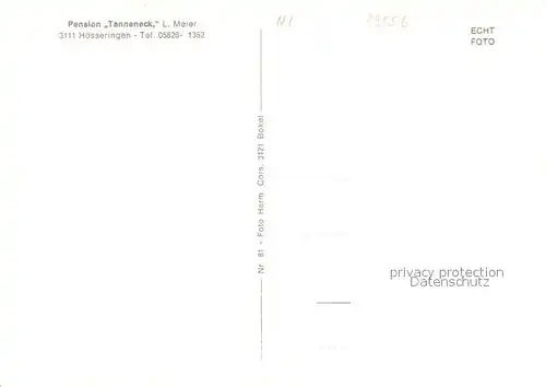 AK / Ansichtskarte Hoesseringen Pension Tanneneck Gaststube Hoesseringen