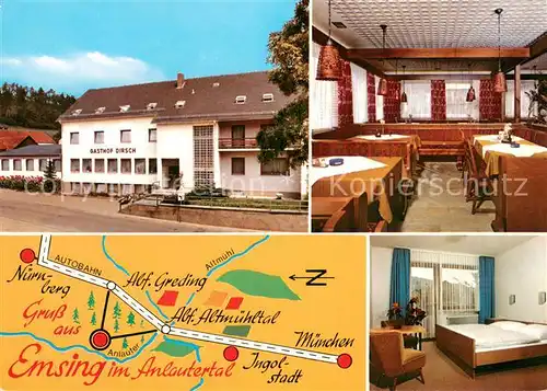 Emsing_Titting_Oberbayern Gasthof Pension Dirsch im Anlautertal Gaestezimmer Restaurant Emsing_Titting_Oberbayern