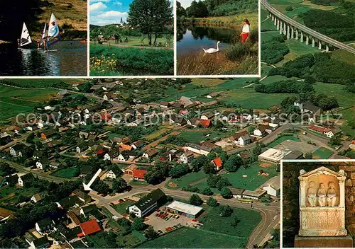 Zingsheim DAS Speiserestaurant Fliegeraufnahme Landkarte Partie am Wasser Autobahnbruecke Zingsheim