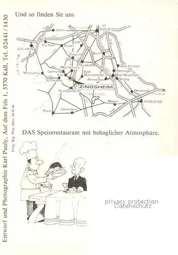 Zingsheim DAS Speiserestaurant Fliegeraufnahme Landkarte Partie am Wasser Autobahnbruecke Zingsheim
