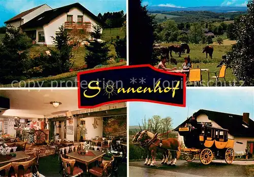 Geringhausen Sonnenhof Gaststube Postkutsche Garten Pferdekoppel Landschaftspanorama Geringhausen