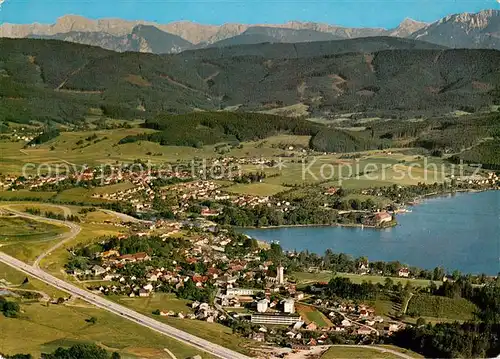 Seewalchen_Attersee Ferienort Strandbad Hoellengebirge Fliegeraufnahme Seewalchen Attersee