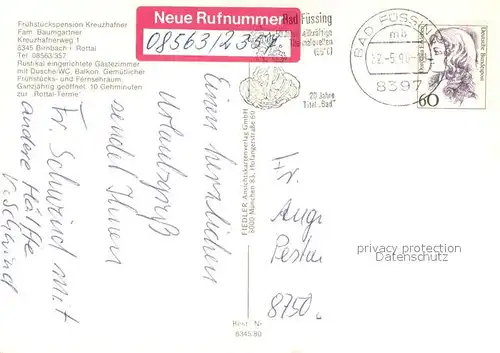 Birnbach_Rottal Pension Kreuzhafner Gastraum Swimming Pool Ortsmotiv mit Kirche Birnbach Rottal