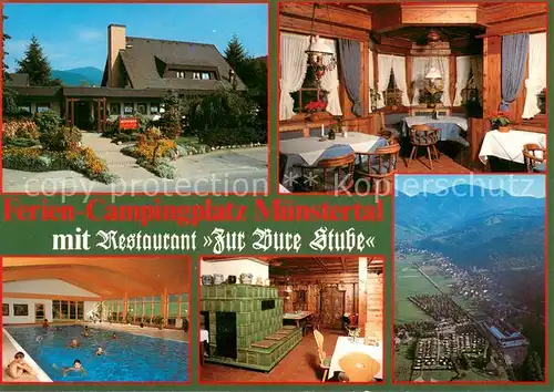 Muenstertal_Schwarzwald Campingplatz Muenstertal Restaurant Zur Bure Stube Hallenbad Fliegeraufnahme Muenstertal_Schwarzwald