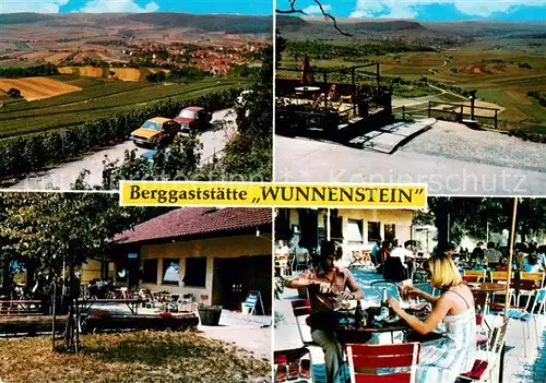 Winzerhausen Berggaststaette Wunnenstein Restaurant Terrasse Fernsicht Landschaftspanorama Winzerhausen