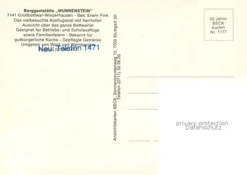 Winzerhausen Berggaststaette Wunnenstein Restaurant Terrasse Fernsicht Landschaftspanorama Winzerhausen