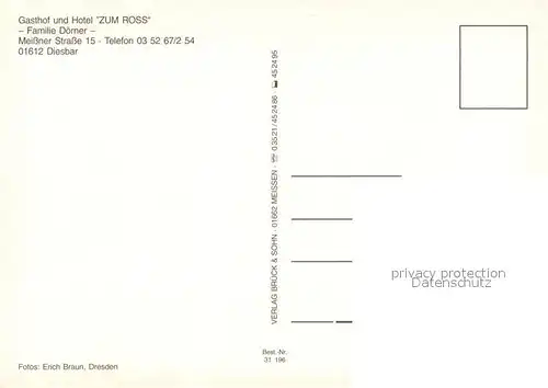 Diesbar Seusslitz Gasthof Hotel Zum Ross Restaurant Terrasse Diesbar Seusslitz