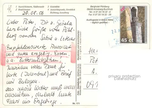 Annaberg Buchholz_Erzgebirge Berghotel Poehlberg Aussichtsturm Hotelzimmer Gaststaette Aussichtspunkt Fernblick Annaberg Buchholz