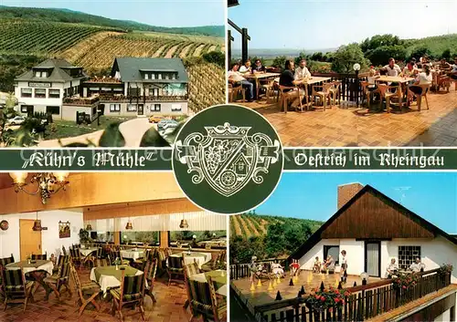 Oestrich Winkel Pension Kuehn s Muehle Gaststaette Terrasse Weinberge Oestrich Winkel