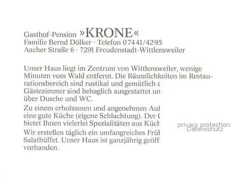 Wittlensweiler Gasthof Pension Krone Wittlensweiler