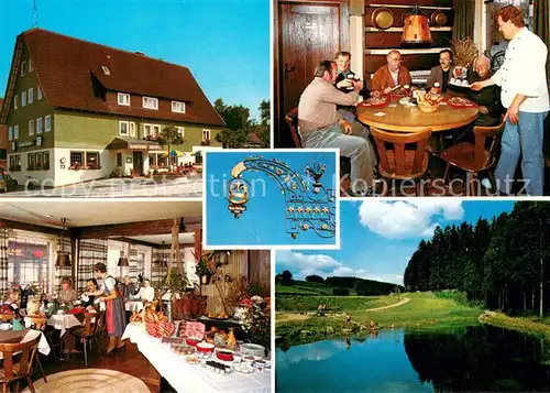 Wittlensweiler Gasthof Krone Gastraum Landschaftspanorama Teich Schwarzwald Wittlensweiler