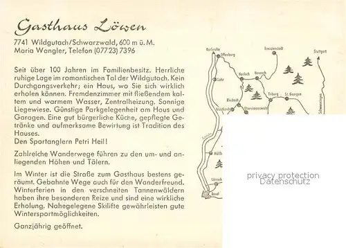 Wildgutach Gasthaus Loewen Restaurant Landschaftspanorama Schwarzwald Wildgutach