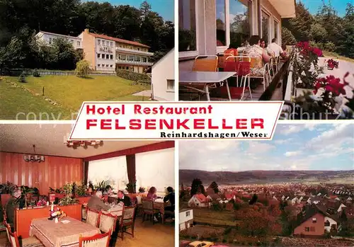 Reinhardshagen Hotel Restaurant Felsenkeller Terrasse Stadtpanorama Reinhardshagen