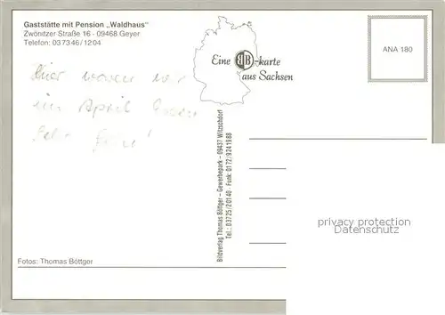 Geyer Gaststaette Pension Waldhaus Restaurantt Fremdenzimmer Waldhuette Geyer