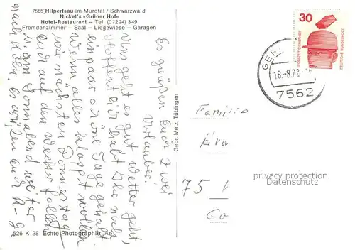 Hilpertsau Nickels Gruener Hof Hotel Restaurant Panorama Hilpertsau