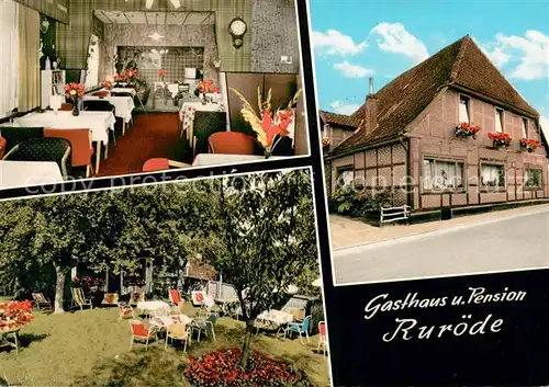 Bruchhausen Vilsen Gasthaus Pension Ruroede Gaststube Gartenterrasse Bruchhausen Vilsen