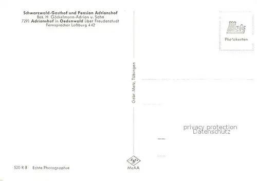 oedenwald Schwarzwaldgasthof Pension Adrionshof  oedenwald