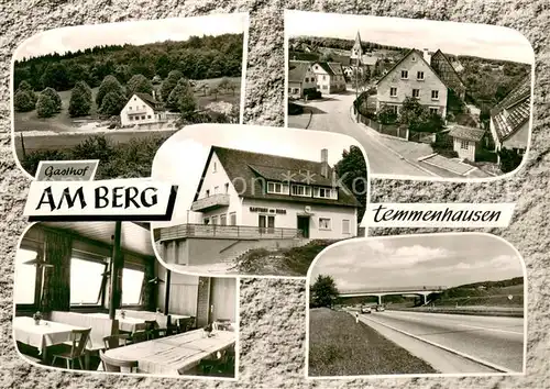 Temmenhausen Gasthof am Berg Gaststube Autobahnbruecke Temmenhausen