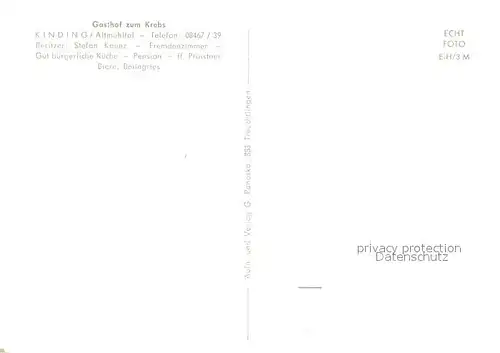 Kinding Gasthof zum Krebs Gaststube Terrasse Kinding