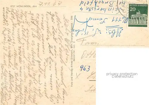 Moemlingen Rathaus Schule Kirche Post Moemlingen