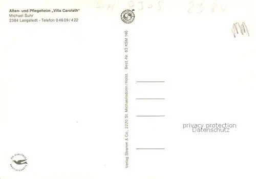 Langstedt Alten und Pflegeheim Villa Carolath Fliegeraufnahme Langstedt