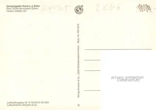 Hennstedt_Dithmarschen Campingplatz Horst an der Eider Fliegeraufnahme Hennstedt_Dithmarschen