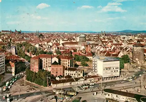 Nuernberg Stadtpanorama mit Burg vom Plaerrer Nuernberg