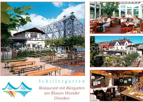 Dresden Schillergarten Restaurant Biergarten am Blauen Wunder Loschwitzer Bruecke Dresden