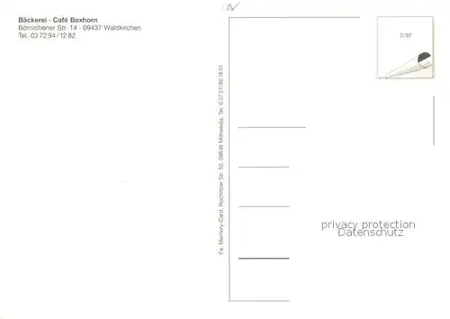 Waldkirchen_Erzgebirge Baeckerei Cafe Boxhorn Verkaufstheke Wappen Waldkirchen Erzgebirge