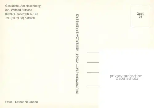 Gnaschwitz Gaststaette Am Hasenberg Restaurant Gnaschwitz