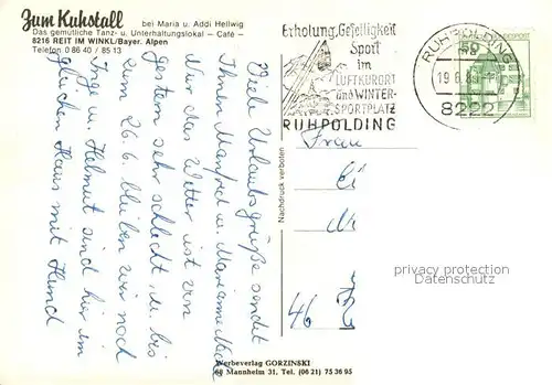 Reit_Winkl Tanz  und Unterhaltungslokal Zum Kuhstall Reit_Winkl