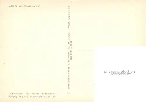 AK / Ansichtskarte Binsenwangen_Dillingen Fliegeraufnahme 