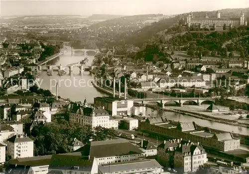 AK / Ansichtskarte Wuerzburg Mainbruecken Fliegeraufnahme Wuerzburg