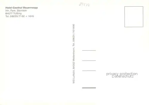 AK / Ansichtskarte Tuessling Hotel Gasthof Bauernsepp Fliegeraufnahme Tuessling