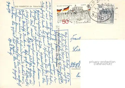 AK / Ansichtskarte Rimbeck_Warburg Fliegeraufnahme Rimbeck Warburg