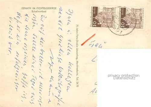 AK / Ansichtskarte Ebnath Schwimmbad Ebnath