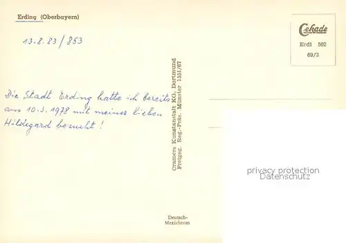 AK / Ansichtskarte Erding Fliegeraufnahme Erding