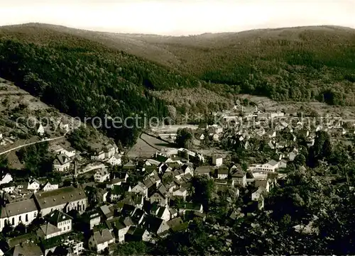 AK / Ansichtskarte Schoenau_Odenwald Fliegeraufnahme mit Cafe Pension Haus am Schafbach Schoenau Odenwald