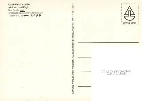 AK / Ansichtskarte Unterlengenhardt Gasthof und Pension Schwarzwaldhof Fliegeraufnahme Unterlengenhardt