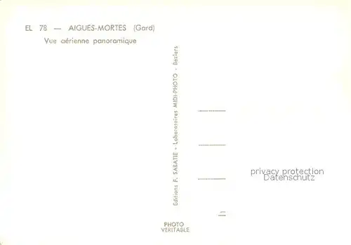 AK / Ansichtskarte Aigues Mortes_Gard Vue aerienne panoramique Aigues Mortes Gard
