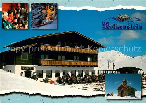 AK / Ansichtskarte Neukirchen_Grossvenediger Gasthof Wolkenstein Wintersport Bergkapelle Neukirchen Grossvenediger