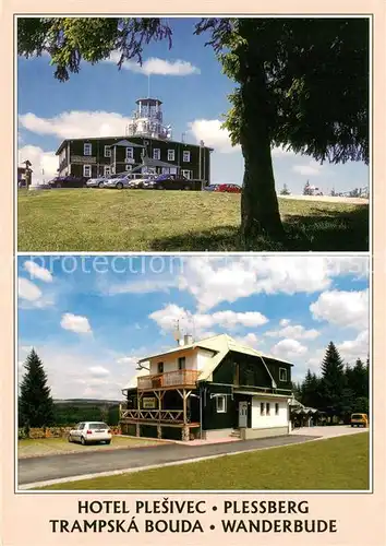 AK / Ansichtskarte Plessberg_Plesivec Hotel Plesivec Trampska Bouda Wanderbude 